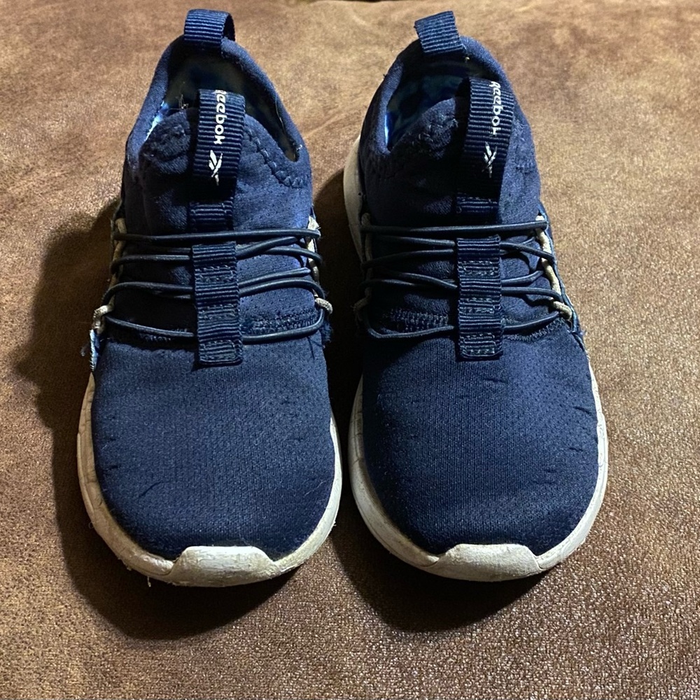 Reebok navy blue slip on sneakers